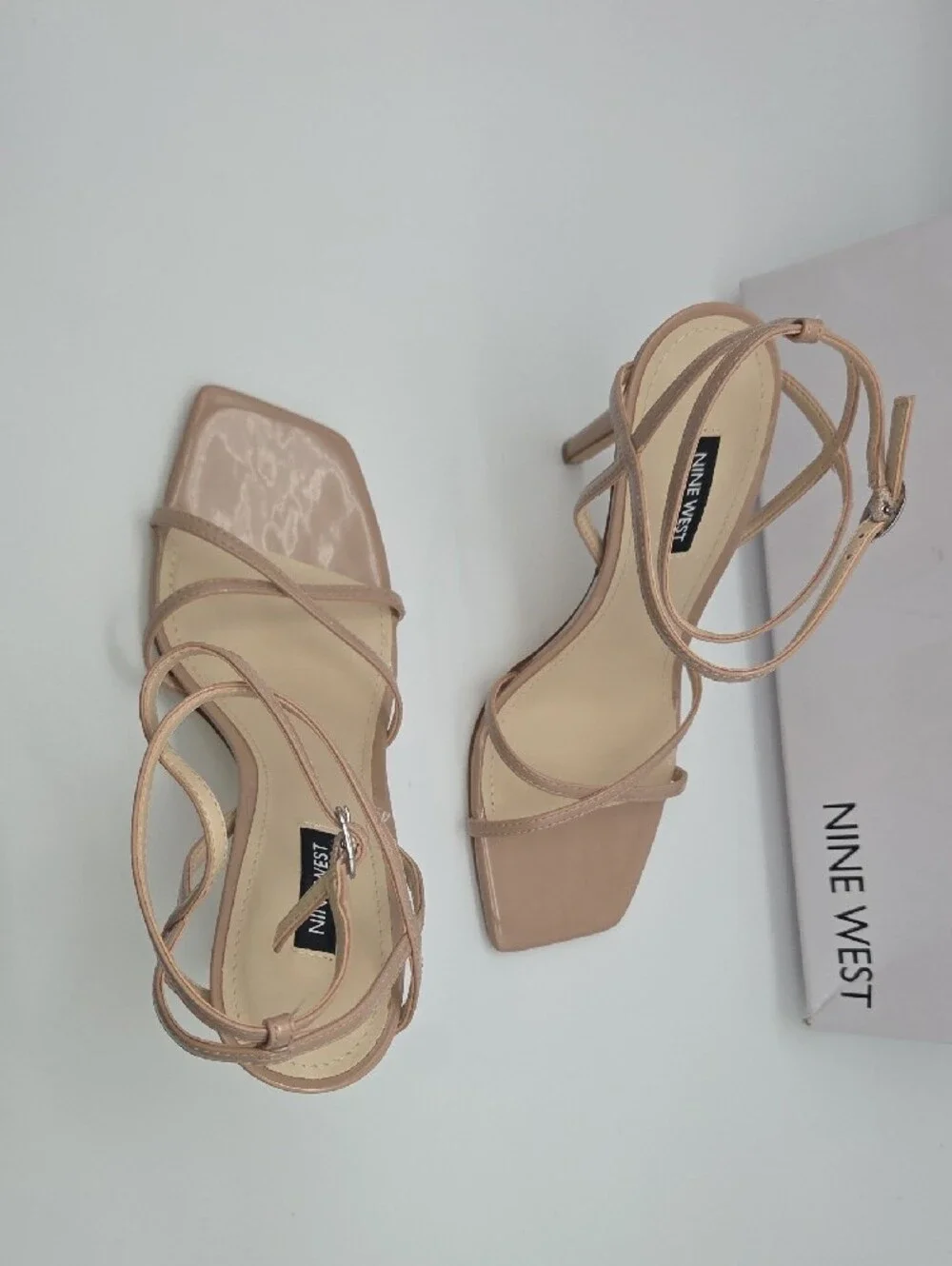 Nine West Beige Strappy High Heel Sandals